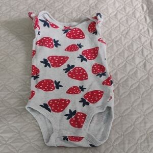 🍼 CHILD OF MINE Strawberry Print Bodysuit - Red and White 🍼